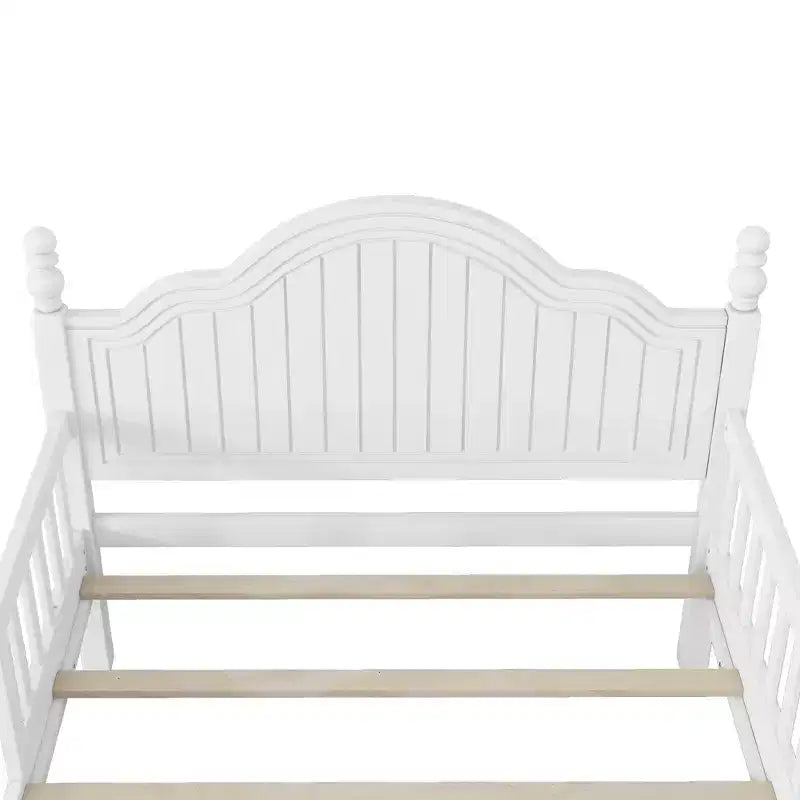 Lit jumeau/double pour enfants, lit de jour plateforme avec barrières amovibles, tête et pied de lit - ModernLuxe