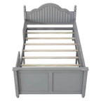 Lit jumeau/double pour enfants, lit de jour plateforme avec barrières amovibles, tête et pied de lit - ModernLuxe