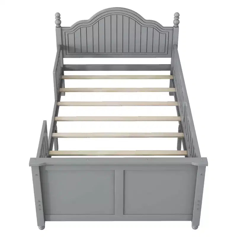 Lit jumeau/double pour enfants, lit de jour plateforme avec barrières amovibles, tête et pied de lit - ModernLuxe