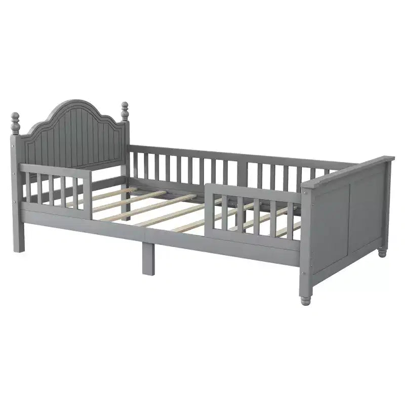 Lit jumeau/double pour enfants, lit de jour plateforme avec barrières amovibles, tête et pied de lit - ModernLuxe