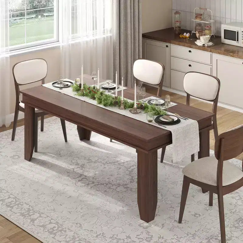 Grande table à manger de style ferme de 180 cm, pour 6 à 8 personnes, convient aux salons, salles à manger et appartements.