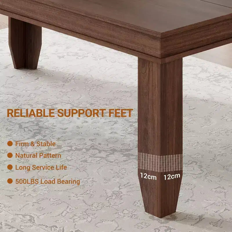Grande table à manger de style ferme de 180 cm, pour 6 à 8 personnes, convient aux salons, salles à manger et appartements.