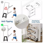2 tiroirs rabattables – avec pieds en métal, étagère réglable, armoire à chaussures pour couloir, salon,