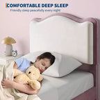 Cadre de lit plateforme simple pour princesse avec tiroir de rangement, sans sommier, tête de lit rembourrée pour enfants filles