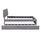 Lit plateforme capitonné pleine/grand lit avec lit gigogne, cadre de lit moderne en polaire bouclée avec lumière LED