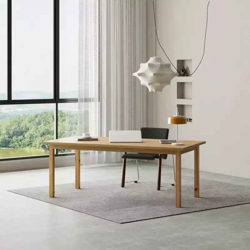 Table multifonctionnelle en bois Famapy - Grande table de salle à manger en bois, espace de travail spacieux et robuste pour le bureau à domicile et le salon
