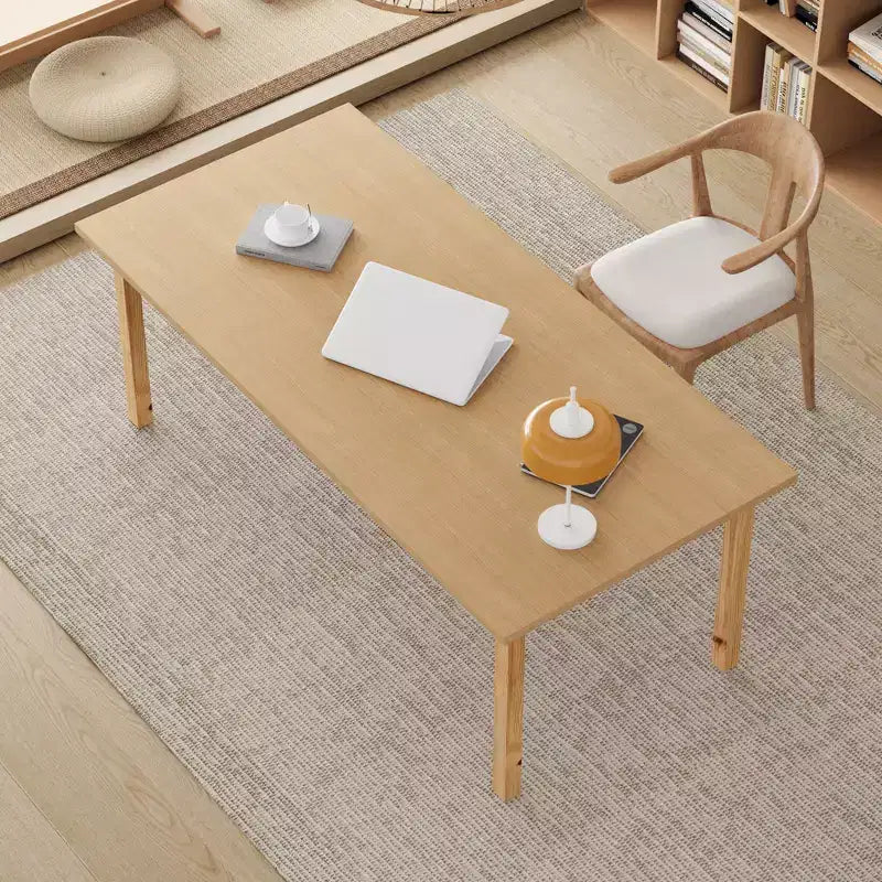 Table multifonctionnelle en bois Famapy - Grande table de salle à manger en bois, espace de travail spacieux et robuste pour le bureau à domicile et le salon
