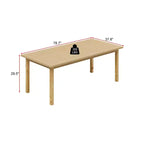 Table multifonctionnelle en bois Famapy - Grande table de salle à manger en bois, espace de travail spacieux et robuste pour le bureau à domicile et le salon