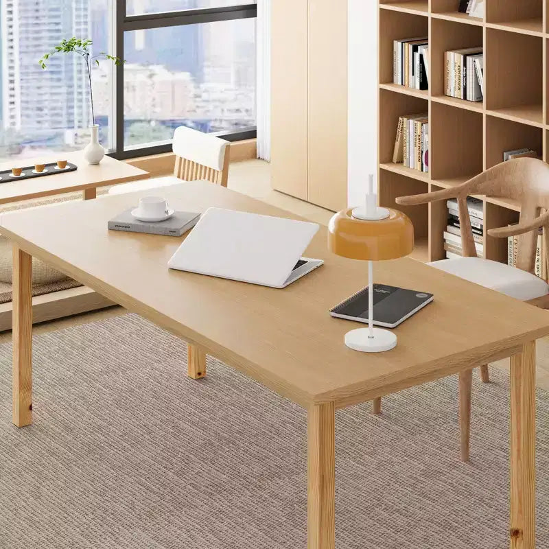Table multifonctionnelle en bois Famapy - Grande table de salle à manger en bois, espace de travail spacieux et robuste pour le bureau à domicile et le salon