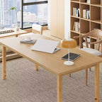 Table multifonctionnelle en bois Famapy - Grande table de salle à manger en bois, espace de travail spacieux et robuste pour le bureau à domicile et le salon