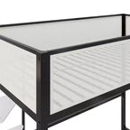 Lit mezzanine double Bellemave avec bureau et étagères, Noir