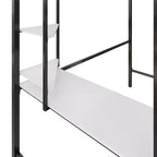 Lit mezzanine double Bellemave avec bureau et étagères, Noir