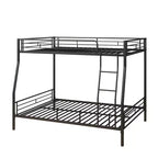Bellemave Lit Superposé en Métal Robuste, Grand Lit Superposé Adulte (Grand Lit au-dessus de Très Grand Lit), Cadre sans Bruit, Aucun Sommier Tapissier Requis, Noir