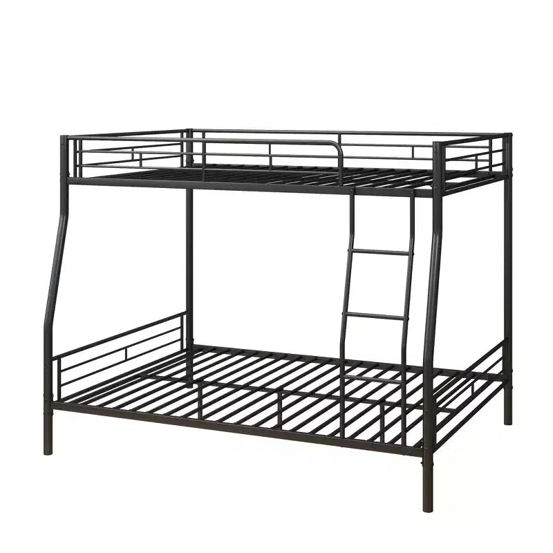 Bellemave Lit Superposé en Métal Robuste, Grand Lit Superposé Adulte (Grand Lit au-dessus de Très Grand Lit), Cadre sans Bruit, Aucun Sommier Tapissier Requis, Noir