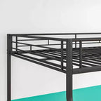 Bellemave Lit Superposé en Métal Robuste, Grand Lit Superposé Adulte (Grand Lit au-dessus de Très Grand Lit), Cadre sans Bruit, Aucun Sommier Tapissier Requis, Noir