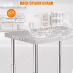 Table de préparation de cuisine 36*24*35in avec étagère inférieure réglable, table utilitaire pour restaurant, garage, hôtel, bord droit