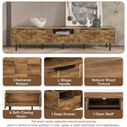 JVNOXK-78 Meuble TV en bois avec rangement, adapté aux téléviseurs de 85/75/65 pouces, meuble TV de salon