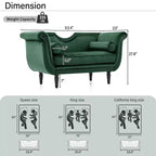 Banc en velours Christopher Knight Home Baird avec garniture cloutée et bras incurvés, 2 oreillers et pieds en bois