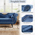 Banc en velours Christopher Knight Home Baird avec garniture cloutée et bras incurvés, 2 oreillers et pieds en bois
