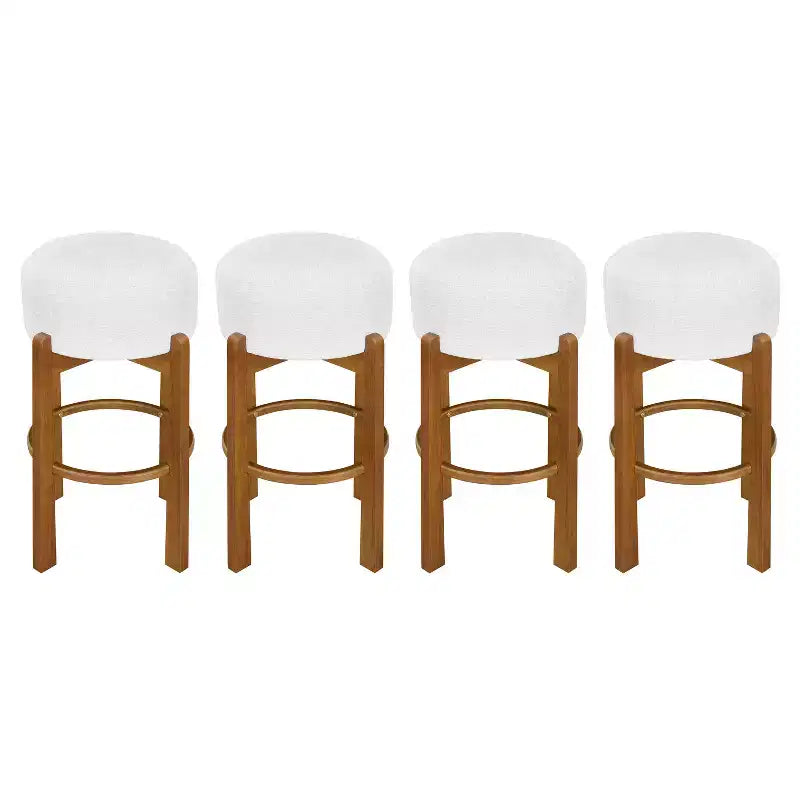 Tabourets de bar ronds rembourrés Christopher Knight Home Boylan en bois d'hévéa (Lot de 4)