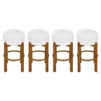 Tabourets de bar ronds rembourrés Christopher Knight Home Boylan en bois d'hévéa (Lot de 4)