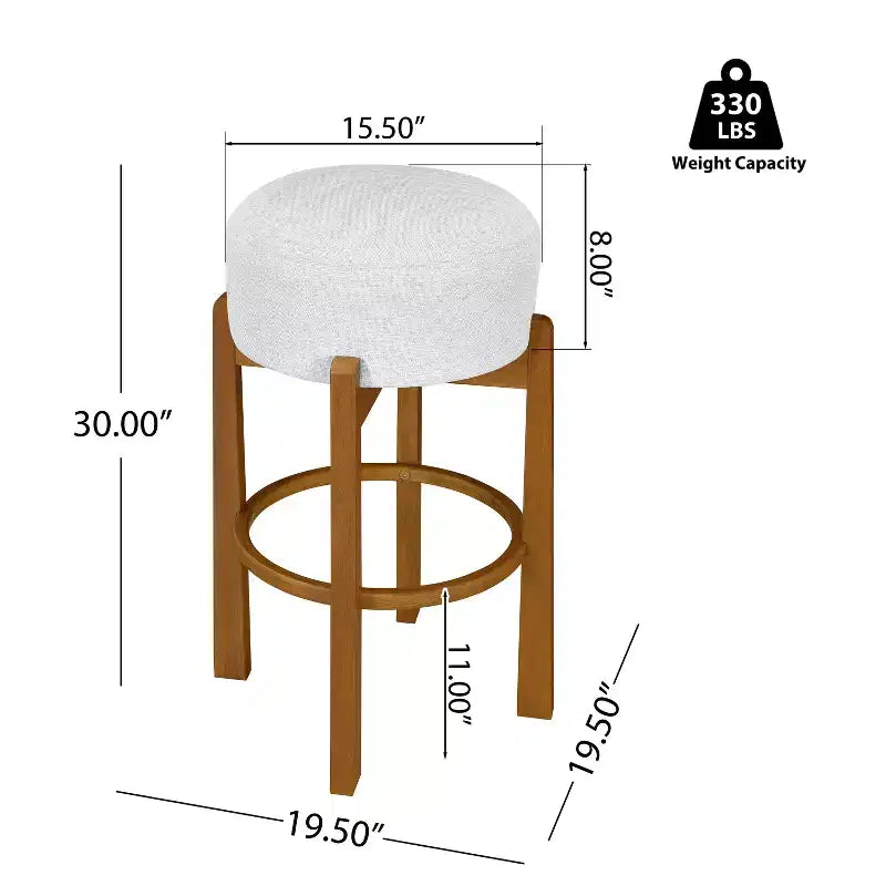 Tabourets de bar ronds rembourrés Christopher Knight Home Boylan en bois d'hévéa (Lot de 4)