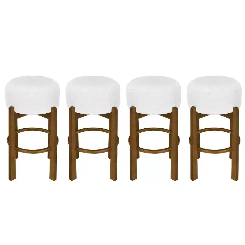 Tabourets de bar ronds rembourrés Christopher Knight Home Boylan en bois d'hévéa (Lot de 4)
