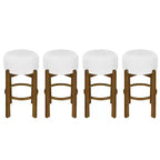Tabourets de bar ronds rembourrés Christopher Knight Home Boylan en bois d'hévéa (Lot de 4)