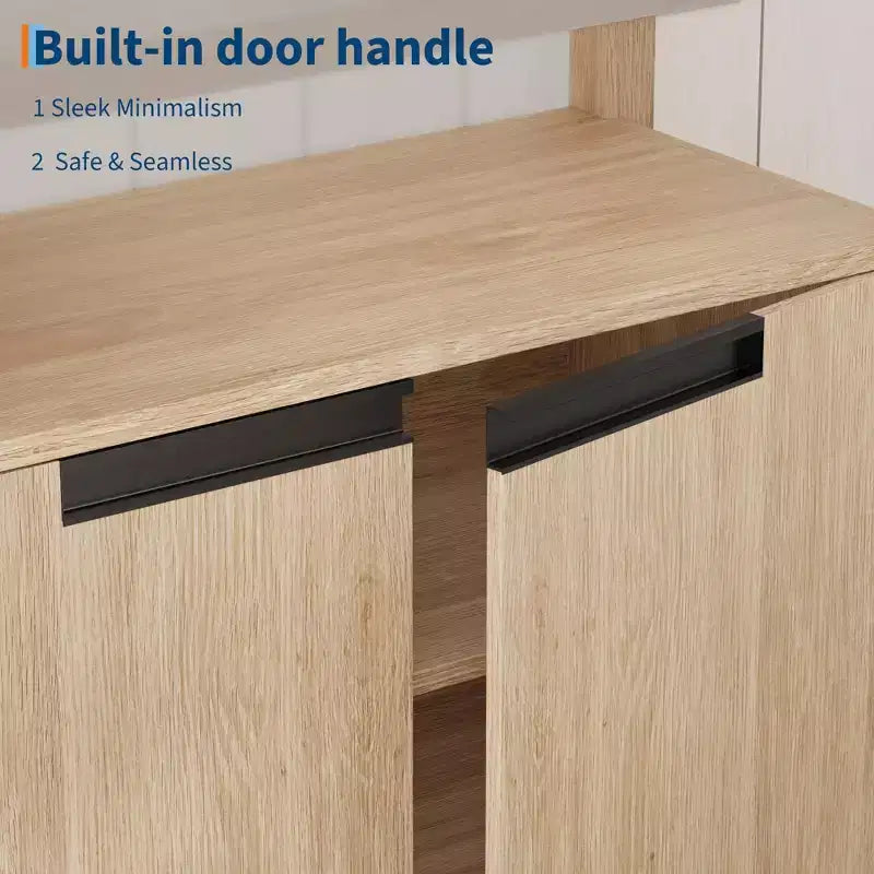Meuble TV de ferme pour téléviseur de 70 pouces, meuble de divertissement de 160 cm de long avec rangement et étagère ouverte, grand meuble TV, table console média moderne et haute.