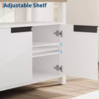 Meuble TV de ferme pour téléviseur de 70 pouces, meuble de divertissement de 160 cm de long avec rangement et étagère ouverte, grand meuble TV, table console média moderne et haute.