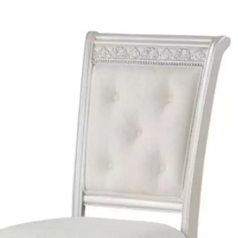 Royal Hampton, lot de 2 fauteuils de salle à manger, bois massif, tissu capitonné ivoire