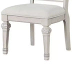 Royal Hampton, lot de 2 fauteuils de salle à manger, bois massif, tissu capitonné ivoire