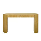 Console en Bois Cannelle avec Rangement, Table d'Entrée Étroite avec Tiroirs pour Salon et Entrée