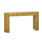 Console en Bois Cannelle avec Rangement, Table d'Entrée Étroite avec Tiroirs pour Salon et Entrée