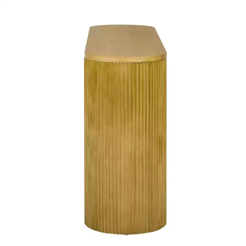 Console en Bois Cannelle avec Rangement, Table d'Entrée Étroite avec Tiroirs pour Salon et Entrée