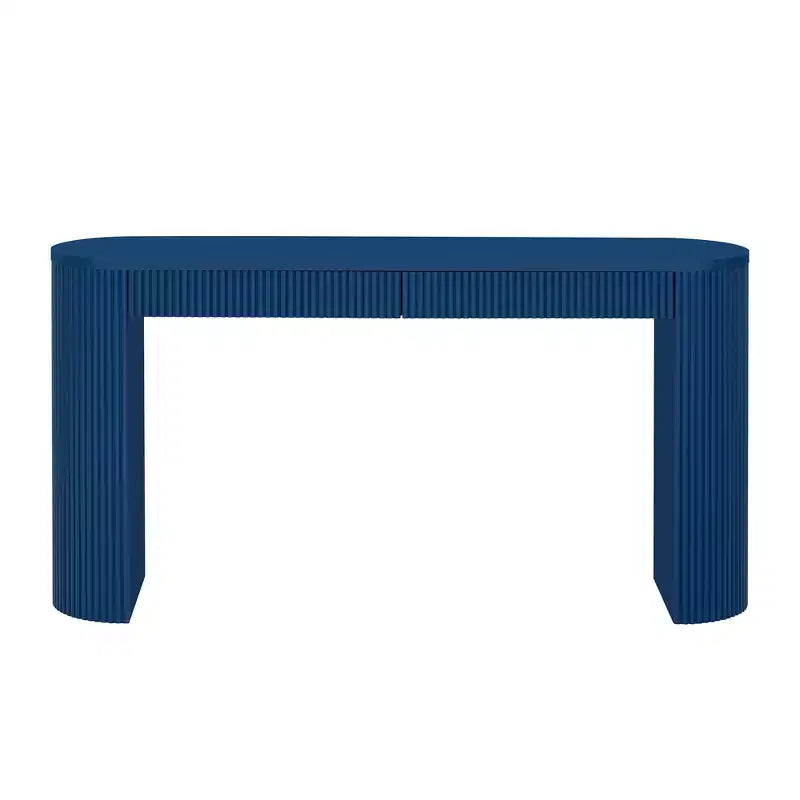 Console en Bois Cannelle avec Rangement, Table d'Entrée Étroite avec Tiroirs pour Salon et Entrée