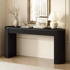 Console en Bois Cannelle avec Rangement, Table d'Entrée Étroite avec Tiroirs pour Salon et Entrée