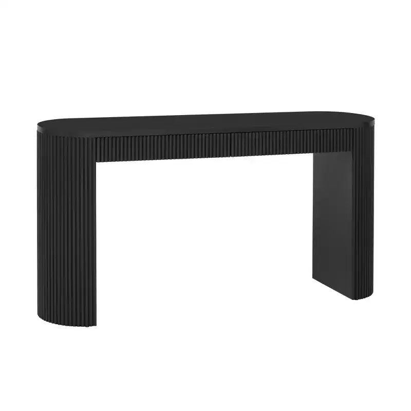 Console en Bois Cannelle avec Rangement, Table d'Entrée Étroite avec Tiroirs pour Salon et Entrée
