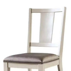 Lot de 2 chaises de salle à manger Royal Hampton, dossier à panneaux facettés, bois blanc, gris