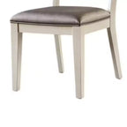 Lot de 2 chaises de salle à manger Royal Hampton, dossier à panneaux facettés, bois blanc, gris