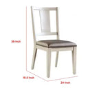 Lot de 2 chaises de salle à manger Royal Hampton, dossier à panneaux facettés, bois blanc, gris