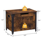 Banc de rangement, Coffre de rangement rétro en bois avec 2 charnières de sécurité, Charge maximale 136 kg, Banc ottoman de rangement pour chambre et salon, Rustique