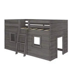 Lit mezzanine bas jumeau de ferme avec 2 fenêtres