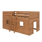 Lit mezzanine bas jumeau de ferme avec 2 fenêtres