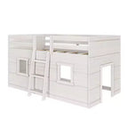 Lit mezzanine bas jumeau de ferme avec 2 fenêtres