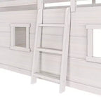 Lit mezzanine bas jumeau de ferme avec 2 fenêtres