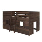 Lit mezzanine bas jumeau de ferme avec 2 fenêtres