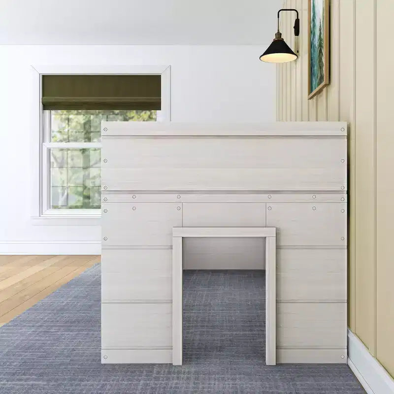 Lit mezzanine bas jumeau de ferme avec 2 fenêtres