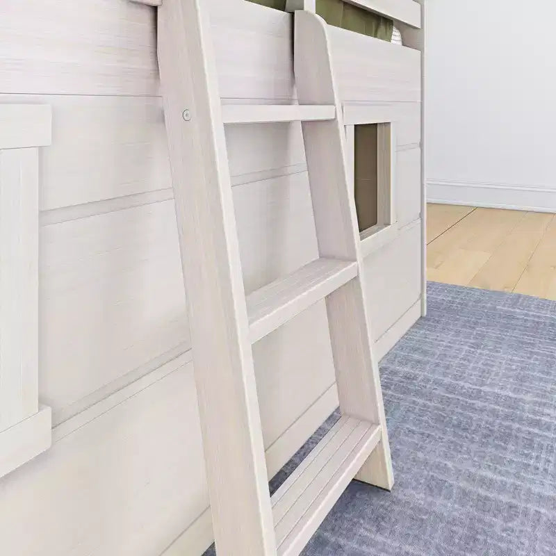 Lit mezzanine bas jumeau de ferme avec 2 fenêtres