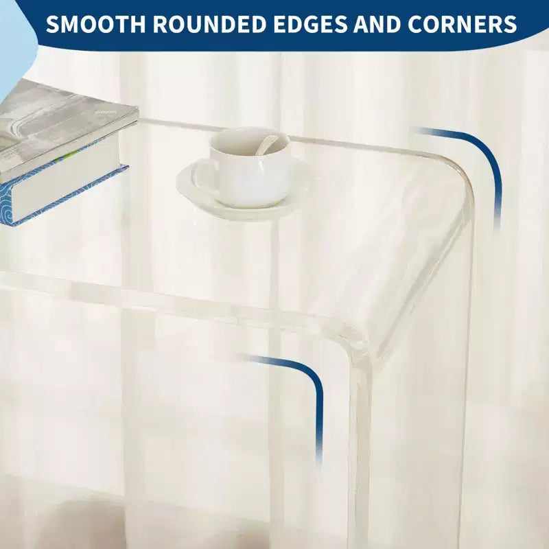 Console TableTable d'appoint étroite et transparente en acrylique, meuble d'appoint compact pour le salon, la salle à manger ou l'entrée
